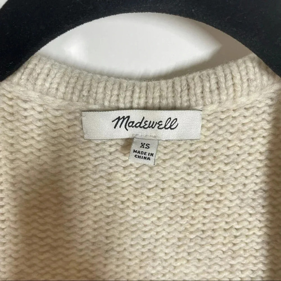 Madewell Colorblock Fringe Wool Blend Cardigan Sweater Size XS - Picture 2 of 6